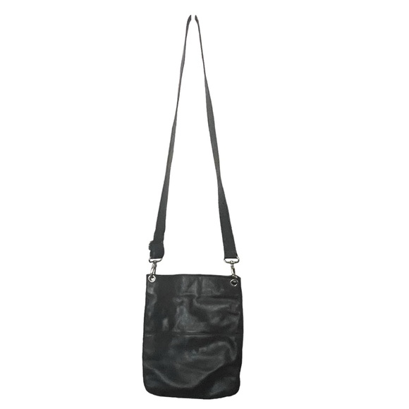 MARGOT Genuine Pebbled Leather Double Zipper Shoulder Crossbody Messenger Bag - Picture 6 of 7